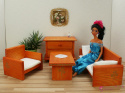 Fotel dla lalek barbie "Bursztynowy kwiatek"