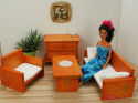 Sofa dla lalek barbie "Bursztynowy kwiatek"